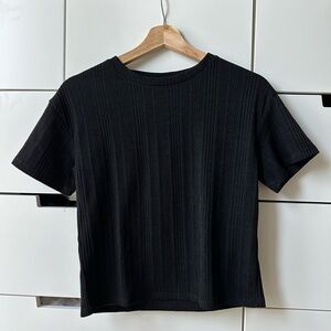 Textured Black Tee